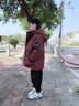 三葉豆男童加絨外套冬裝2025新款兒童棉服中大童棉衣男孩冬季加厚派克服 南瓜色 加絨加厚 160 曬單實(shí)拍圖