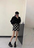 雪茜曼毛呢格子半身裙女2025年秋冬季新款高腰顯瘦a字包臀短裙子 曬單實(shí)拍圖