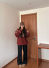 佐敘紅色費爾島毛衣女秋冬高級感慵懶風(fēng)氛圍感針織衫毛線(xiàn)上衣冬季穿搭 紅色 M （90-105斤） 曬單實(shí)拍圖