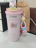 oktp保溫杯女士高顏值便攜外出學(xué)生簡(jiǎn)約咖啡保冷辦公室吸管杯新年禮物 雙飲款丨粉提繩550ML 【小貓貼+凱蒂貓套裝】 曬單實(shí)拍圖