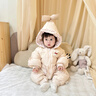 班喜迪嬰兒羽絨服連體衣冬季女寶寶衣服小月齡外出服白鴨絨冬裝保暖爬服 粉色 73 充絨量：72g 曬單實拍圖