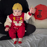 優(yōu)奇嬰兒衣服寶寶過(guò)年衣服拜年服紅色棉服加厚冬季連體衣新生兒周歲服 紅色刺繡年服【不含配飾】 73cm 曬單實(shí)拍圖