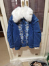 MAXRIENY【商場(chǎng)同款】復古雪花刺繡釘珠羽絨服毛領(lǐng)牛仔外套 深牛仔藍 L 03 曬單實(shí)拍圖