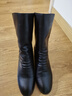 奇普森（QIPUSEN）品牌女靴真皮軟皮圓頭舒適中筒靴女2025冬季加絨保暖時(shí)尚靴子女 黑色（絨里）3cm 38 曬單實(shí)拍圖
