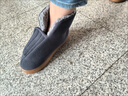 閃寵冬保暖防滑棉拖鞋包跟老人腳寬胖腫居家鞋男女款外穿高幫大碼棉鞋 灰色 46-47 適合45-46的腳 曬單實(shí)拍圖