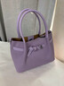 絲芙倫（seefulun）2026冬季新款真皮斜挎手提小包頭層牛皮休閑女包多隔層小巧托特包 紫色-TOGO頭層牛皮 配真皮肩帶 曬單實(shí)拍圖