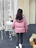G.duck小黃鴨女童羽絨服冬季新款洋氣寶寶冬裝兒童加厚冬款短款棉服外套 西瓜紅 120 cm 曬單實(shí)拍圖