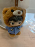 蜀黍家警布布耶sir消防小熊警察小熊毛絨掛件熊公仔配飾包包掛件鑰匙圈 捕捕藍襯款（熊+服飾） 默認款 曬單實(shí)拍圖