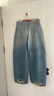 DZZIT地素牛仔褲春秋丹寧風(fēng)復古寬松廓形錐形褲子女3J3R6081S 藍色 M 曬單實(shí)拍圖