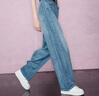 三彩2025冬季新款高腰寬松牛仔褲純棉長(cháng)褲彎刀闊腿褲垂感 曬單實(shí)拍圖