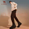 駱駝（CAMEL）高幫加絨休閑男鞋女鞋厚底耐磨雪地靴子 7647，黑色/沙暴灰，男 41 曬單實(shí)拍圖