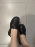 他她（TATA）女鞋新款半島玫瑰英倫風(fēng)樂(lè )福鞋黑色小真皮鞋單鞋7WX22CA4 黑色 37 曬單實(shí)拍圖
