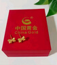 中國黃金（CHINA GOLD）蝴蝶結黃金耳釘女款足金在逃公主直針耳飾品新年節生日禮物送女友 【今/次日達】蝴蝶結耳釘 約1g 曬單實(shí)拍圖