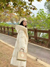 羅蒙（ROMON）羽絨服女平湖白鵝絨超好看冬新款加厚長(cháng)款過(guò)膝高端設計感三防外套 米白色 新國標90白鵝絨+真狐貍大毛領(lǐng) XS  適合80-115斤 曬單實(shí)拍圖