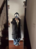 魯雅爾秋冬季中長(cháng)款大毛領(lǐng)羽絨棉服女韓版加厚連帽棉衣藝考學(xué)生棉襖外套 黑色 L 曬單實(shí)拍圖