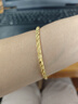 賽菲爾黃金手鐲女款足金斜紋流星雨推拉細鐲子 約17.85克 可調節 曬單實(shí)拍圖