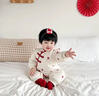 G.duck周歲女寶禮服冬裝洋氣連體衣保暖嬰兒冬季夾棉衣服加厚拜年服棉服 杏色 90cm *建議28-32斤左右* 曬單實(shí)拍圖