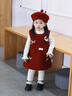 班喜迪女童連衣裙冬裝新款女寶寶公主裙夾棉套裝周歲禮服兒童裙子拜年服 紅色 80 曬單實(shí)拍圖