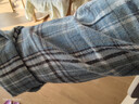 Shelley Jones美式復古冷淡系高級感襯衫男春秋款磨毛格子藍色高街襯衣上衣外套 藍格 M [建議90-110斤] 曬單實(shí)拍圖