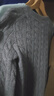 納維凱爾意大利小帆船女士全羊毛絞花針織開(kāi)衫毛衣外套2334094512 灰 M  曬單實(shí)拍圖