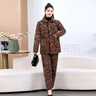 加厚冬季加絨新款棉服女裝棉衣棉褲兩件套裝豹紋棉襖保暖時(shí)尚外套 豹紋套裝-【連帽款式】 3XL (建議120-140斤) 曬單實(shí)拍圖