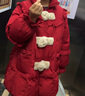 紫涵（ZIHAN）紫涵木耳邊立領(lǐng)短款羽絨服女年冬季甜美學(xué)院風(fēng)白鴨絨外套 新年紅 XL 曬單實(shí)拍圖