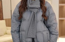鴨鴨（YAYA）短款羽絨服2025秋冬新款時(shí)尚甜美小個(gè)子圓領(lǐng)簡(jiǎn)約百搭保暖厚外套ZP 灰色【送圖中同款圍巾】 L (165) 曬單實(shí)拍圖
