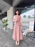 OLJ高檔品牌連衣裙女2025年秋冬新款氣質(zhì)收腰時(shí)尚顯瘦喜宴兩件套裙子 粉色 M 建議110斤以?xún)?曬單實(shí)拍圖