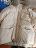 鷺青一原創(chuàng  )【香榭頌】90白鴨絨羽絨服女冬狐貍毛連帽百搭短款外套 卡其黃（第二批） M 拍照穿 曬單實(shí)拍圖