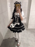 TO ALICE【To Alice】熊之原創(chuàng  )lolita古早昭和蛋糕三層裙擺背帶裙襯衫套裝 C8637黑色背帶裙 S 曬單實(shí)拍圖