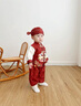 班喜迪男童漢服套裝春裝寶寶嬰兒周歲禮服兒童國風(fēng)唐裝中式拜年衣服春秋 紅色 80 曬單實(shí)拍圖