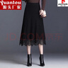 皮爾卡丹加厚蕾絲針織半身裙女秋冬新款高腰顯瘦中長(cháng)款a字百褶毛線(xiàn)裙 黑色 均碼 85-150斤 曬單實(shí)拍圖