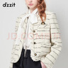 DZZIT地素圈圈呢短外套秋冬復古小香風(fēng) 白色 M 曬單實(shí)拍圖