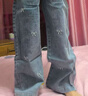 多妙屋女童牛仔喇叭褲25秋季新款冬兒童長(cháng)褲中大童彈力褲子 蝴蝶結中藍 140 曬單實(shí)拍圖