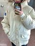 歌詩(shī)慧棉服女士外套秋冬季棉襖2025新款派克服羽棉夾克加絨時(shí)尚洋氣衣服 連帽毛領(lǐng)寬松派克服【白色】 均碼 曬單實(shí)拍圖