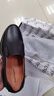 暇步士（Hush Puppies）秋季新款男士商務(wù)皮鞋舒適百搭休閑真皮皮鞋一腳蹬男鞋 曜石黑 41 曬單實(shí)拍圖