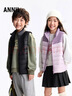 安奈兒童裝男女童短款羽絨馬甲2025冬新款 黑色 170cm 曬單實(shí)拍圖
