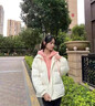 迪士尼（Disney）假兩件加厚連帽羽絨棉服女冬季12歲大童13少女15初中學(xué)生棉衣外套 米白色 170 M 建議90-105斤 曬單實(shí)拍圖
