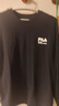 FILA 斐樂(lè )官方情侶款針織長(cháng)袖上衣秋新款時(shí)尚休閑純棉寬松長(cháng)T 正黑色-BK L 175/96A/L 曬單實(shí)拍圖