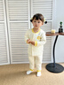 馬卡樂(lè )秋冬嬰幼兒童空氣棉家居服套裝加厚保暖休閑外出服 黃色 100 曬單實(shí)拍圖