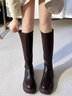 Ehangy長(cháng)筒靴女2025秋冬季新款騎士靴子不過(guò)膝內增高加絨高筒彈力瘦瘦靴 黑色單里 37 【標準碼 現貨】 曬單實(shí)拍圖