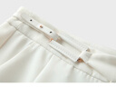 三彩2025夏季新款通勤九分褲腰袢收腰西裝褲直筒褲 本白 S 155/62A 曬單實(shí)拍圖
