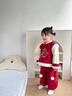 班喜迪兒童漢服套裝冬裝新款女寶寶周歲禮服男童秋冬季國風(fēng)唐裝拜年衣服 紅色 90 曬單實(shí)拍圖