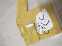 G.duck小黃鴨寶寶毛衣秋冬款嬰幼兒加絨加厚肩扣打底衫兒童套頭卡通韓版 小萌兔黃色【加絨款】522 80 建議20斤內 曬單實(shí)拍圖