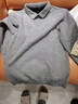 袋鼠（DAISHU）假兩件毛衣男襯衫秋冬加絨保暖襯衣領(lǐng)男商務(wù)休閑打底針織衫上衣男 LM196灰色【加絨加厚】 L 推薦120-140斤 曬單實(shí)拍圖
