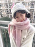 智宙圍巾女秋冬季2025新款氛圍感女學(xué)生保暖披肩送女朋友圣誕節禮物 【純色圍巾-粉色】 曬單實(shí)拍圖