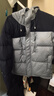 熊貓·本（ben.panda）拼接羽絨服男秋冬工裝連帽加厚潮牌休閑百搭外套戶(hù)外保暖上衣 藍灰色 L 曬單實(shí)拍圖