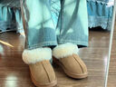 厚底雪地靴女毛毛拖鞋女外穿2026新款冬季包頭半拖鞋加絨保暖棉拖 黃棕色【升級款專(zhuān)柜版】 35 曬單實(shí)拍圖
