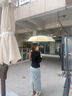 NEXYCAT法式高顏值彩膠公主花邊晴雨傘兩用女折疊防曬防紫外線(xiàn)遮陽(yáng)太陽(yáng)傘 奶油黃-加厚黑膠-晴雨兩用-手動(dòng) 曬單實(shí)拍圖