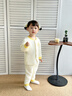 馬卡樂(lè )秋冬嬰幼兒童空氣棉家居服套裝加厚保暖休閑外出服 黃色 100 曬單實(shí)拍圖